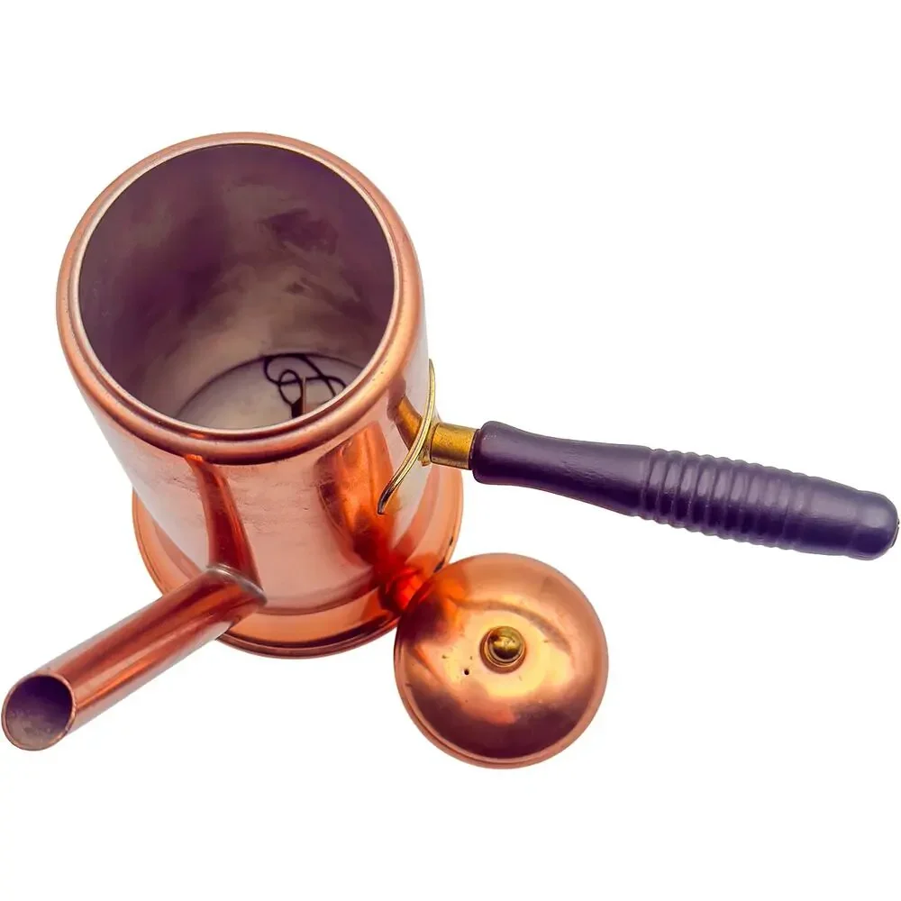 Vintage Colonial Copper & Brass Ware 4-Piece Kettle w/Lid Creamer and Sugar Bowl